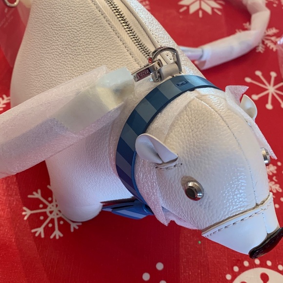 RARE🔥Authentic KATE SPADE Leather BEAR zip top Crosby - Picture 14 of 14